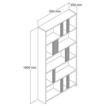 Regál/knižnica LIMA orech 4