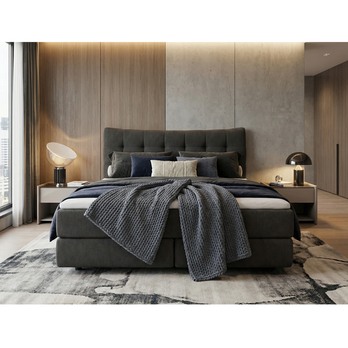 Posteľ boxspring LIMONE tmavosivá, 160x200 cm 2