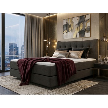 Posteľ boxspring LIMONE tmavosivá, 180x200 cm 1