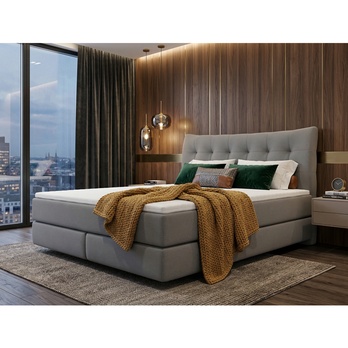 Posteľ boxspring LIMONE svetlosivá, 160x200 cm 1