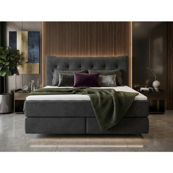 Posteľ boxspring LIMONE sivá, 160x200 cm 2