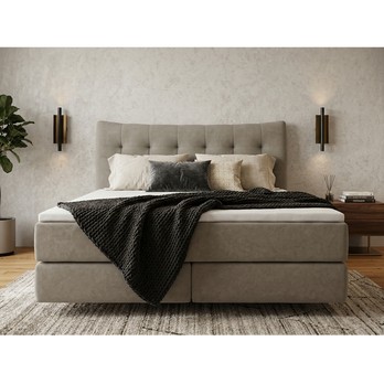 Posteľ boxspring LIMONE sivobéžová, 180x200 cm 2