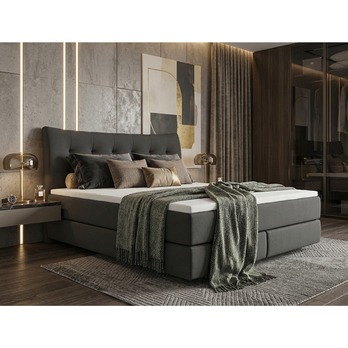 Posteľ boxspring LIMONE sivá, 160x200 cm 1