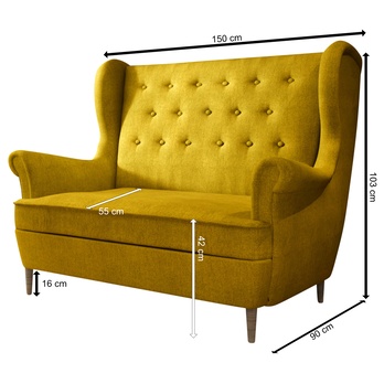 Pohovka LINA žltá 4