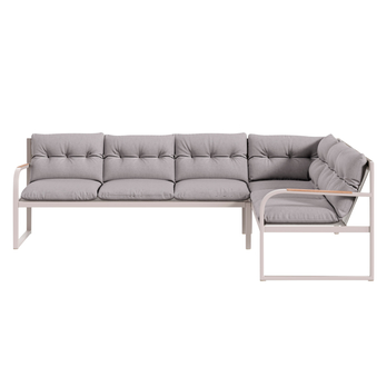Jedálenská zostava LINDOS orech/teak/sivá/biela 5