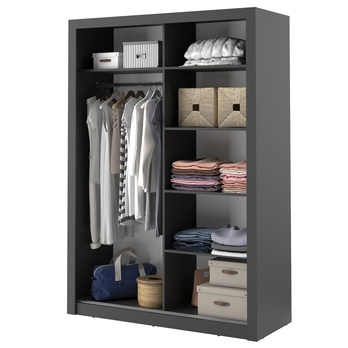 Šatníková skriňa LINDY čierna 4