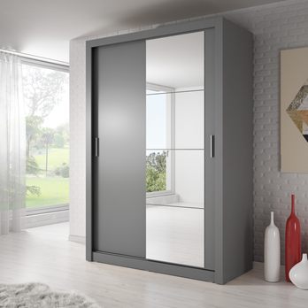 Šatníková skriňa LINDY sivá 1