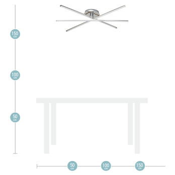 Stropné LED svetlo LINE akryl/chróm 5