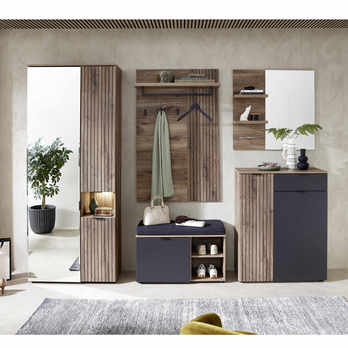 Zrkadlo s poličkou LINEA dub umbra 1