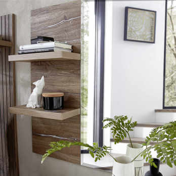 Zrkadlo s poličkou LINEA dub umbra 3