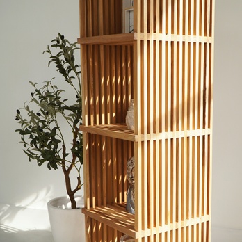 Regál LINEA akácia, výška 153 cm 1