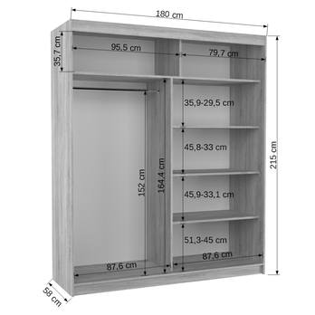 Šatníková skriňa LINTON čokoládová 4