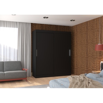 Šatníková skriňa LINTON čierna 1