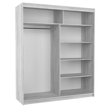 Šatníková skriňa LINTON čierna/biela 2