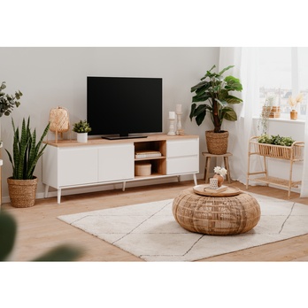 TV stolík LINZ dub artisan/biela 1