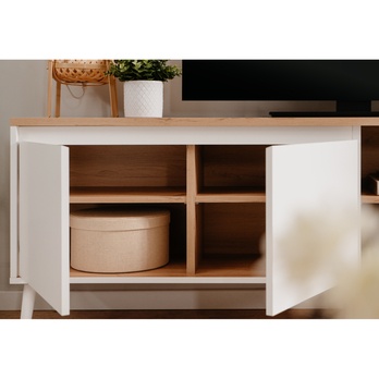 TV stolík LINZ dub artisan/biela 5