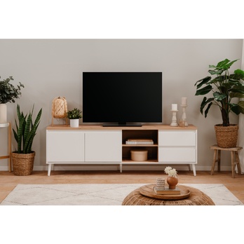 TV stolík LINZ dub artisan/biela 7