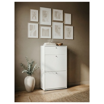 Skrinka na topánky LINZI 2 biela 1