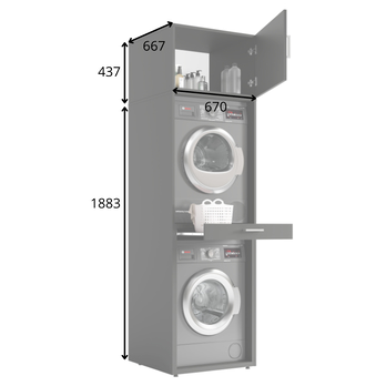 Skriňa na práčku a sušičku LIRA 61 čierna 7