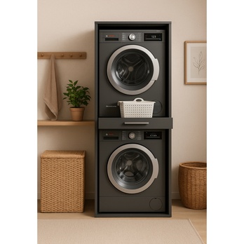 Skriňa na práčku a sušičku LIRA 61 čierna 1
