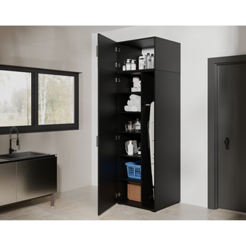 Skriňa na upratovacie pomôcky LIRA 63 čierna 5