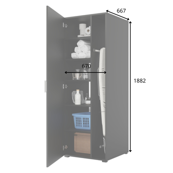 Skriňa na upratovacie pomôcky LIRA 63 čierna 6