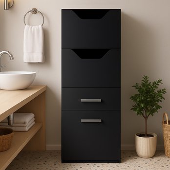 Kúpeľňová skriňa LIRA 64 čierna 1