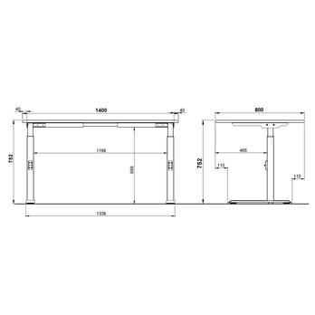 Pracovný stôl LISSABON 2 biela/dub navarra, šírka 140 cm 6