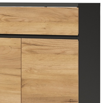 Komoda LISSABON grafitová/dub navarra, výška 120 cm 3