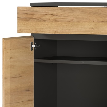 Komoda LISSABON grafitová/dub navarra, výška 120 cm 4