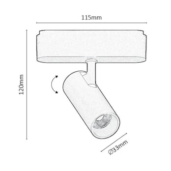 Bodové svietidlo pre koľajnicový systém LITRACK LINE 70103 čierna, LED, 6 W, teplá biela 7