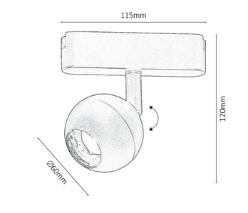 Bodové svietidlo pre koľajnicový systém LITRACK LINE 70119 čierna, LED, 5 W, neutrálna biela 8