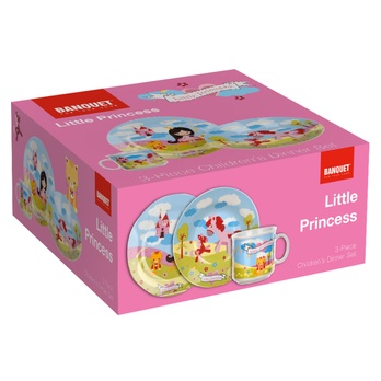 Detská jedálenská súprava LITTLE PRINCESS keramika, 3 ks 1