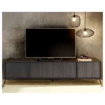 TV komoda LIVING 5 čierna popolavá 1
