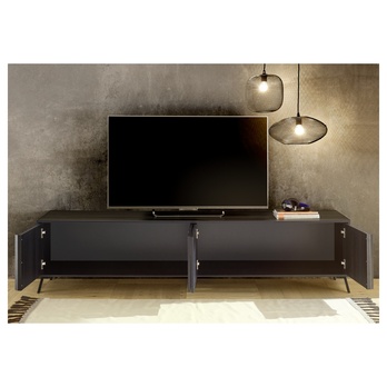 TV komoda LIVING 5 čierna popolavá 2