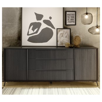 Komoda  LIVING 7 čierna popolavá 1