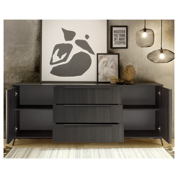 Komoda  LIVING 7 čierna popolavá 2