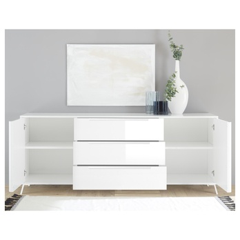 Komoda  LIVING 7 biela lesklá 2