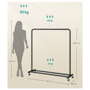 Stojan na šaty LOCKA čierna 4