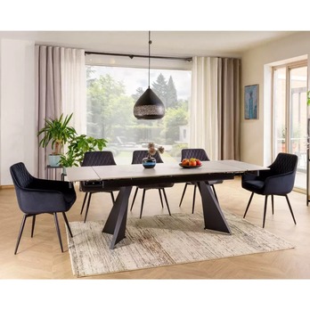 Jedálenský stôl LOCUNA biela/čierna 1
