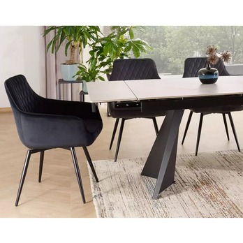 Jedálenský stôl LOCUNA biela/čierna 5