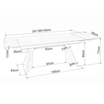 Jedálenský stôl LOCUNA biela/čierna 10