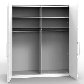 Šatníková skriňa LOFT 587 biela lesklá, 2-dverová 2