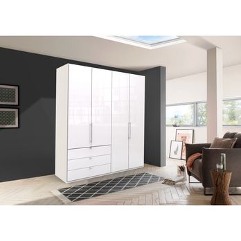 Šatníková skriňa LOFT 597 biela lesklá, pravé, 2-dverová 1