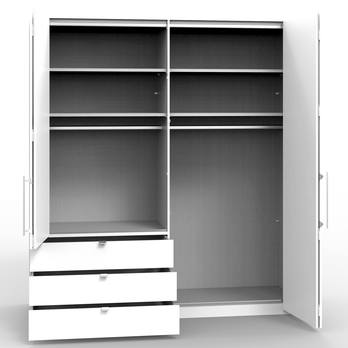 Šatníková skriňa LOFT 597 biela/antracitová, pravé, 2-dverová 2