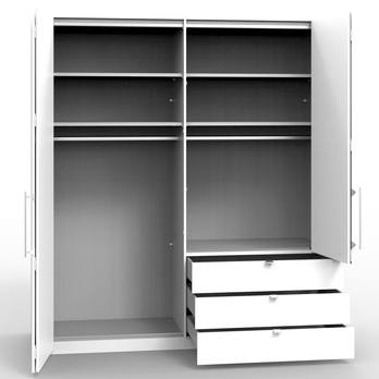 Šatníková skriňa LOFT 597 biela/dub sonoma, ľavé, 2-dverová 2