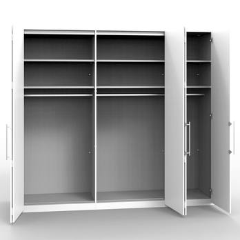 Šatníková skriňa LOFT 627 biela/dub sonoma, 3-dverová 2