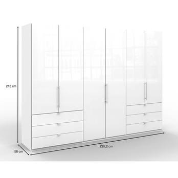 Šatníková skriňa LOFT 692 biela/dub sonoma, 6 zásuviek, 3-dverová 3