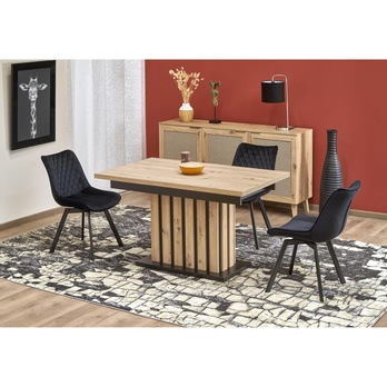 Jedálenský stôl LOMILLU 160 dub artisan/čierna 11