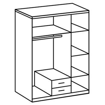 Šatníková skriňa so zrkadlom LONA grafitová, šírka 135 cm 4